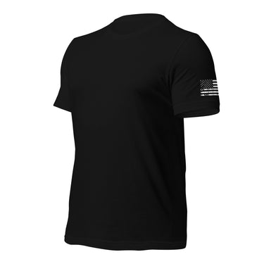 Freedom Isnt Free T-Shirt Patriotic American Flag Shirt black front and side